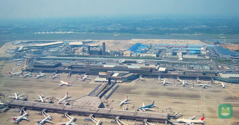 Tokyo Narita International (photo: Taken on 23 May 2008). Cropped and branded by Lounge Frog; CC BY-SA 3.0.