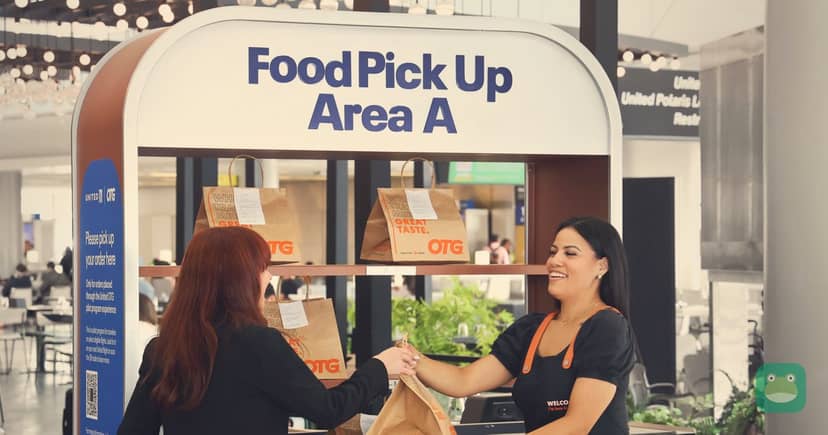 United tests ordering food in its app for pickup at the gate in Newark's Terminal C