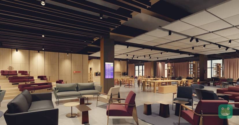 Rendering of the new SWISS Business Lounge at Zurich's Dock B