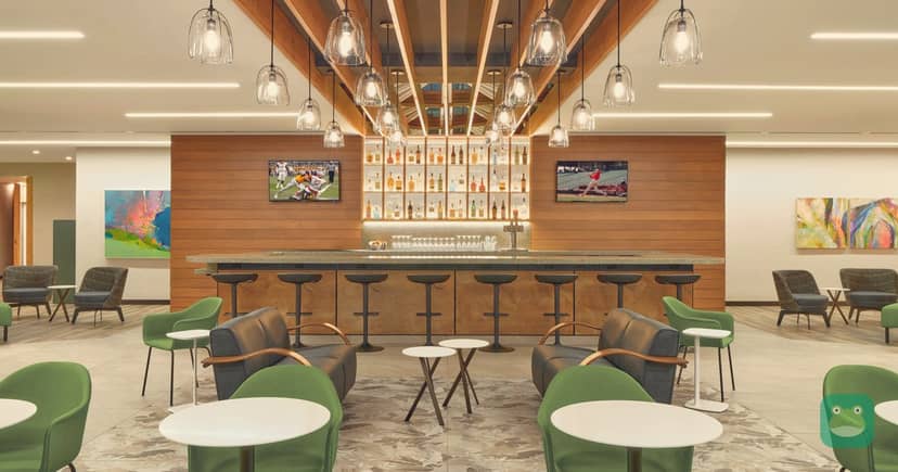The bar at the Escape Lounge, Portland International Concourse D