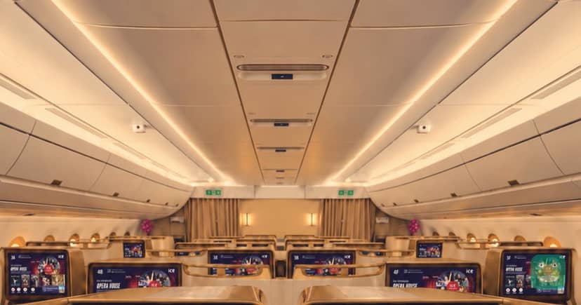 The ice Opera House collection on Emirates business class screens.