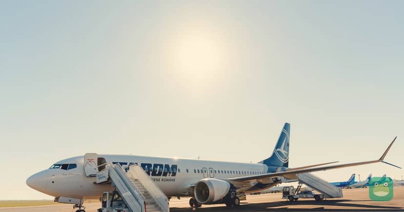 TAROM's second 737 MAX, Ivan Patzaichin, after landing in Chișinău