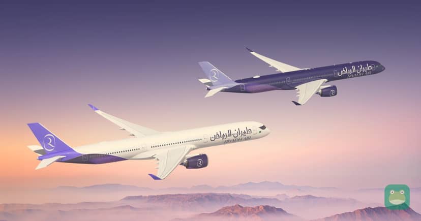 Rendering of a Riyadh Air Airbus A350-1000