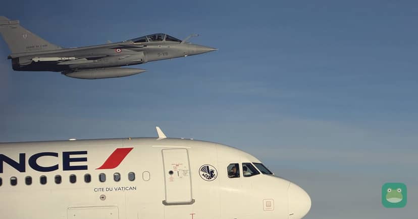 Rafale fighters escorted Air France's 'Cité du Vatican' jet carrying Pope Leo XIV