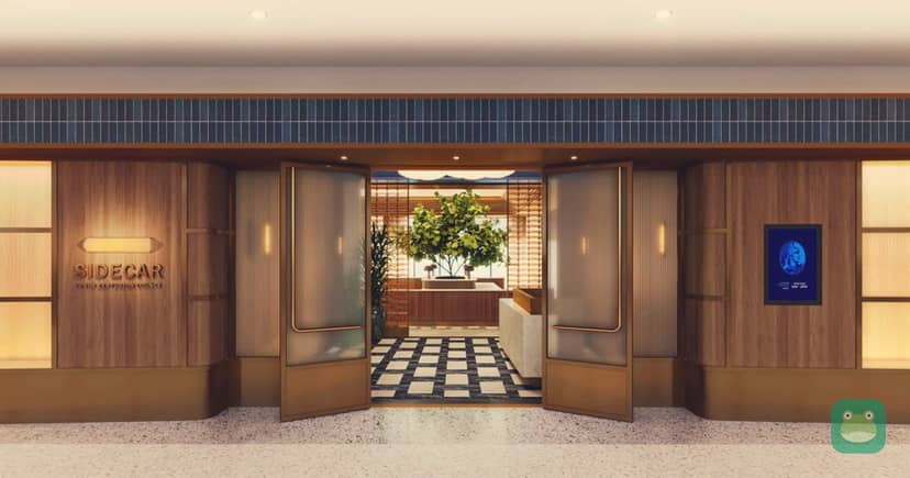Rendering of the planned Sidecar by The Centurion Lounge on Charlotte's Concourse A, due in 2027.