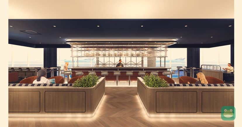 Rendering of British Airways' rebuilt Newark lounge