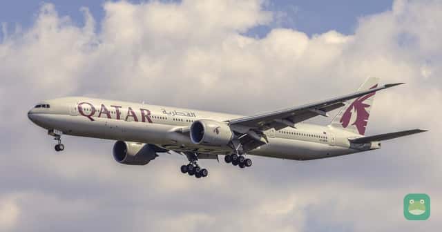 A Qatar Airways Boeing 777-300ER, a representative photo taken at Washington Dulles