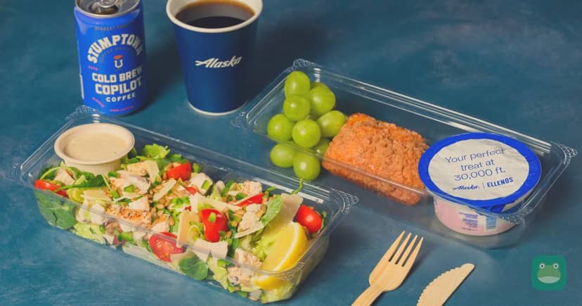 Alaska's new Main Cabin menu adds Ellenos yogurt, an Evergreens salad and two breakfast sandwiches