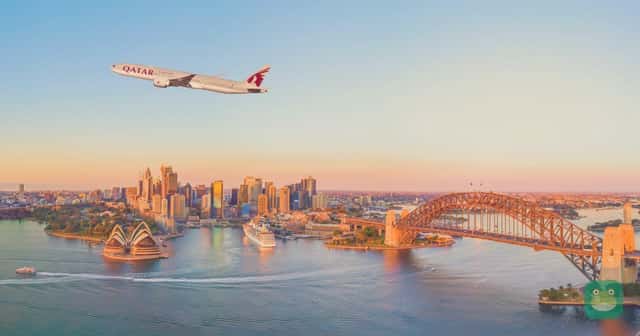 Qatar Airways image released with its announcement of Doha–Western Sydney flights from December 2027.