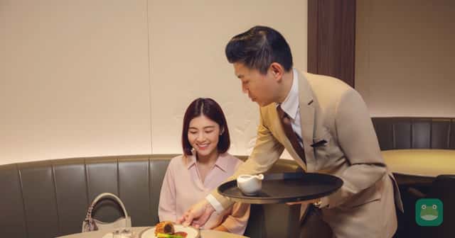 Table service in the First Class SilverKris Lounge at Changi, which adds full-service dining from Oct. 28