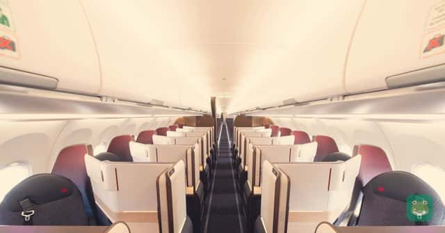Signature Class lie-flat seats on Air Canada's Airbus A321XLR, the plane that will fly Montréal–Seville