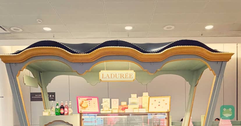A Ladurée counter at Toronto Pearson.