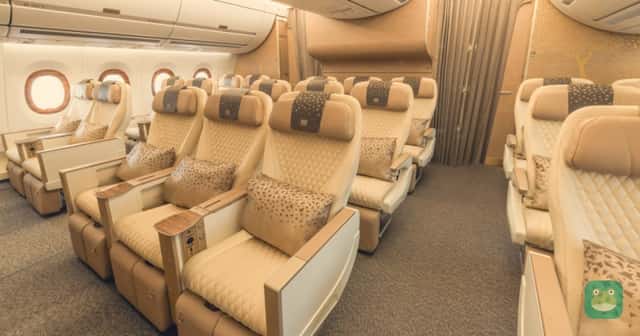 Premium Economy on the Emirates A350, laid out 2-4-2