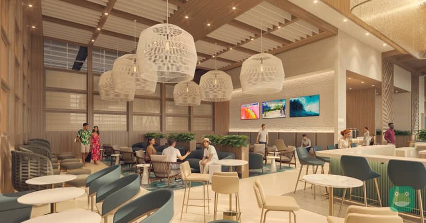 Rendering of the planned Hawaiian Airlines lounge in Honolulu