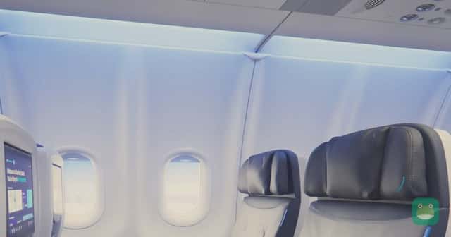 A reclined BlueFirst seat, in an image from JetBlue