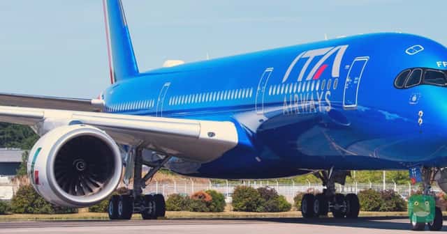 An ITA Airways long-haul aircraft on the runway (ITA Airways fleet photo)
