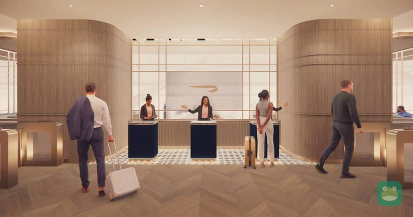 Rendering of the main entrance to the new T5 C-gates lounge