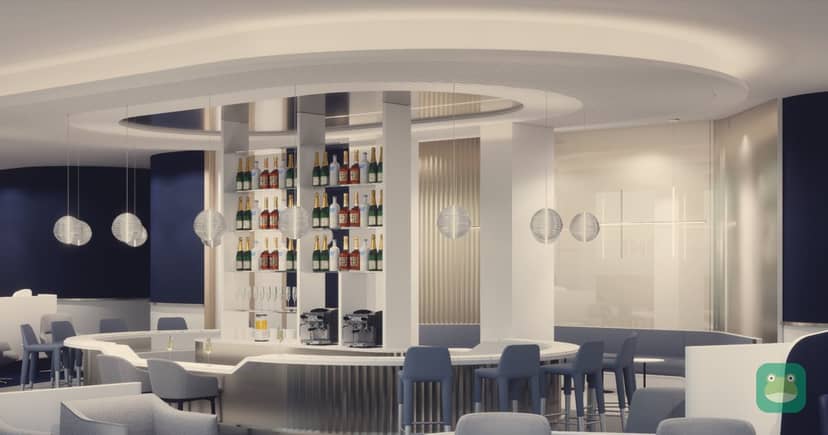 Rendering of Air France's planned lounge at JFK's New Terminal One