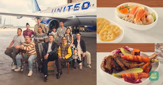 Dishes from the second Chef's Table menu for United Polaris, served from November 1, 2026