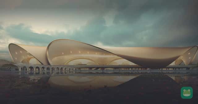 The terminal at Navi Mumbai International Airport, in an official image from the airport's website.