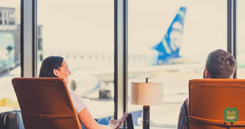 A traveler by the window at Paine Field (PAE) in Everett