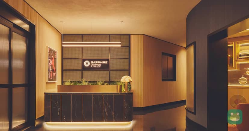 Reception desk with Sapphire Lounge sign, LAS Terminal 1