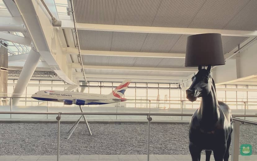 A380 model display, British Airways Galleries Club South, Heathrow Terminal 5
