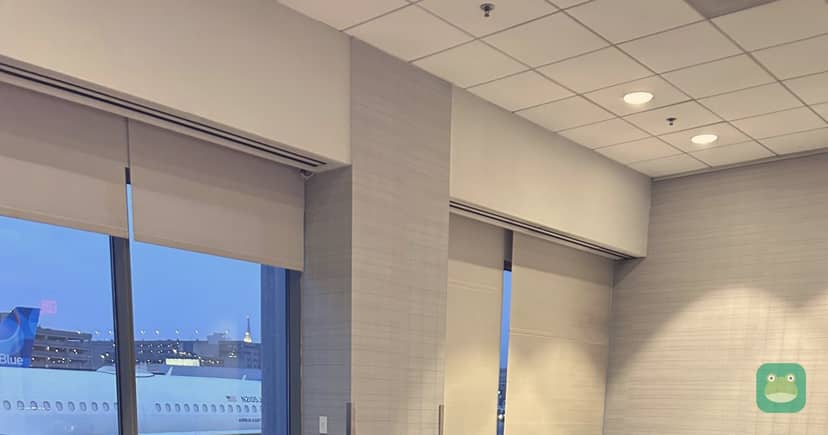The Lounge, BOS Terminal C — seating with tarmac views