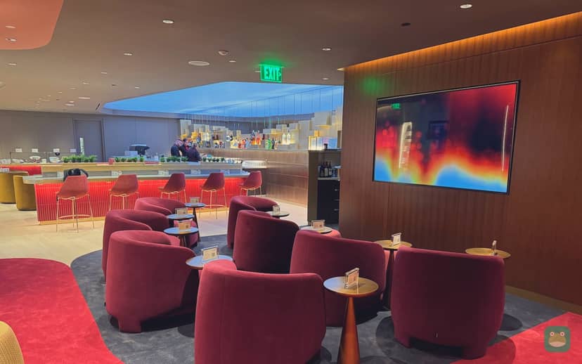 Virgin Atlantic Clubhouse, LAX Tom Bradley International Terminal — red lounge room