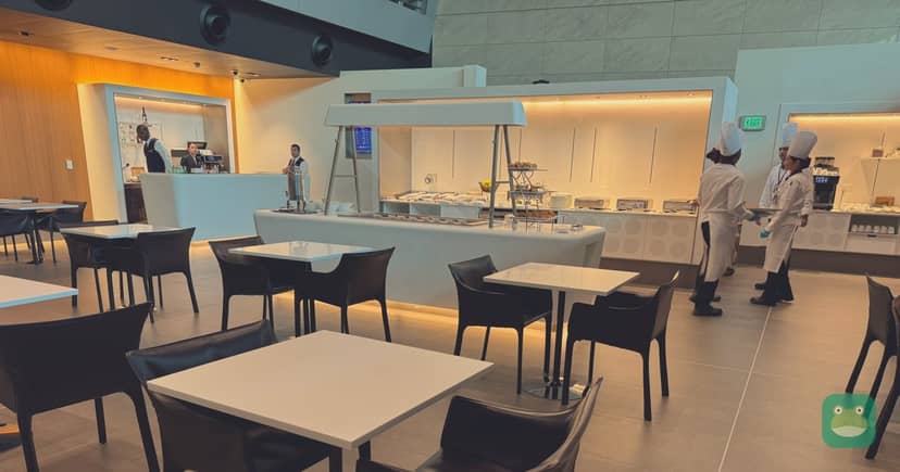 Oryx Lounge (North), DOH Main Terminal — dining area and buffet