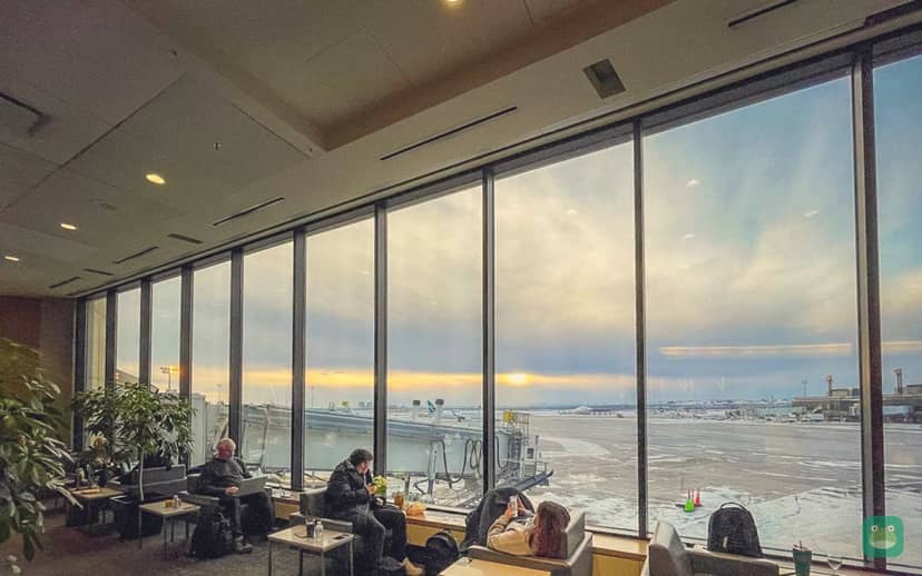 Air Canada Maple Leaf Lounge (C50), YYC Domestic Terminal — seating with apron view
