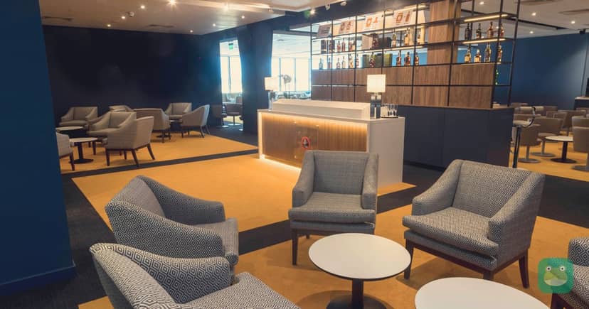 Northern Lights Lounge seating and bar, Aberdeen Airport