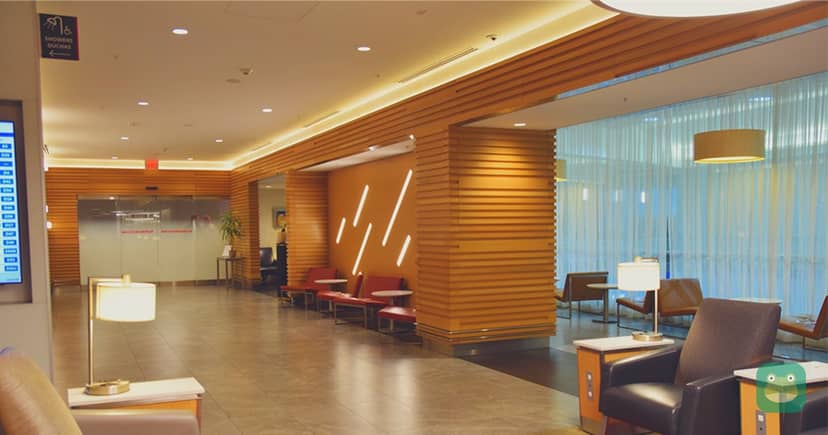 Flagship lounge lobby with warm wood tones, Miami