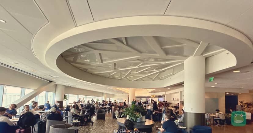 The Centurion Lounge, SFO Terminal 2 — main seating area (temporary location)