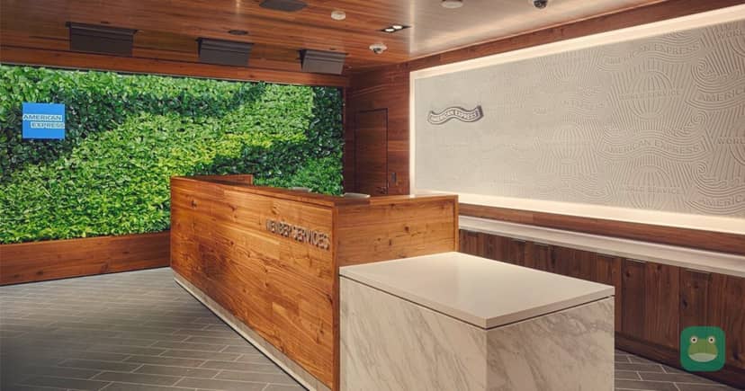 Reception with living wall, The Centurion Lounge DFW